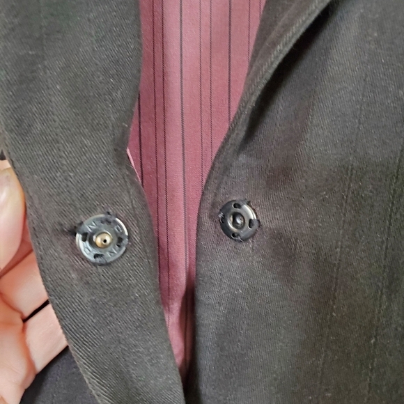 Philippe DUBUC Black Soft 100% Cotton Stylish w/ Pockets Mid-Length Blazer, Sz 8 - Picture 9 of 16